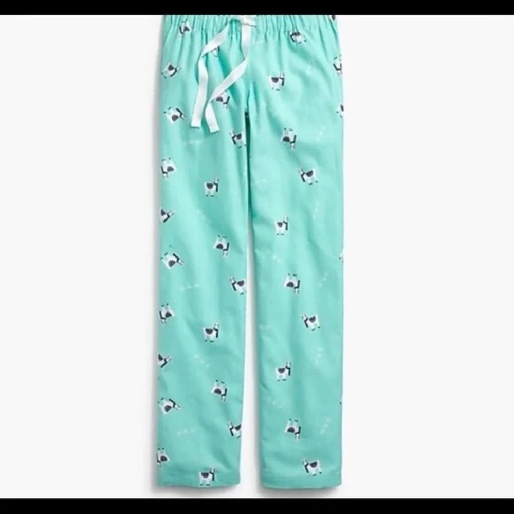 J. Crew Factory Winter Llama Flannel Pajama Pants - Teal, XL